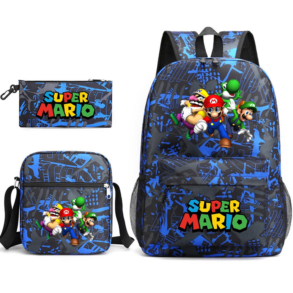 Super Mario - Backpack with Shoulder Bag and Pencil Case