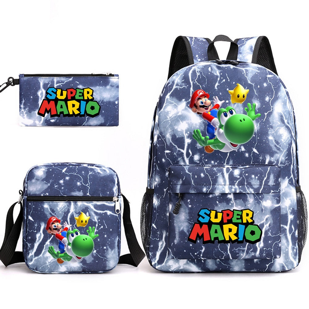 Super Mario - Backpack with Shoulder Bag and Pencil Case