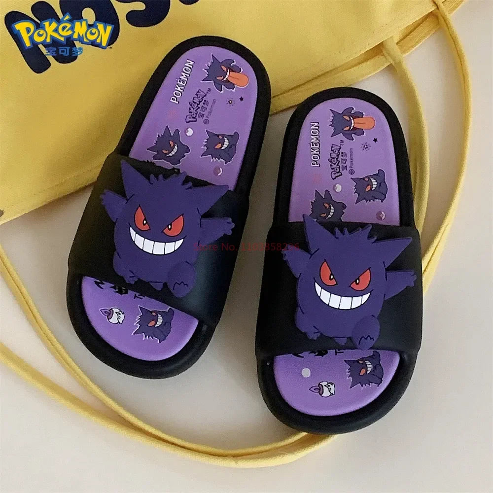 Gengar Pokémon Slides – Ghost-Type Comfort (Black & White)