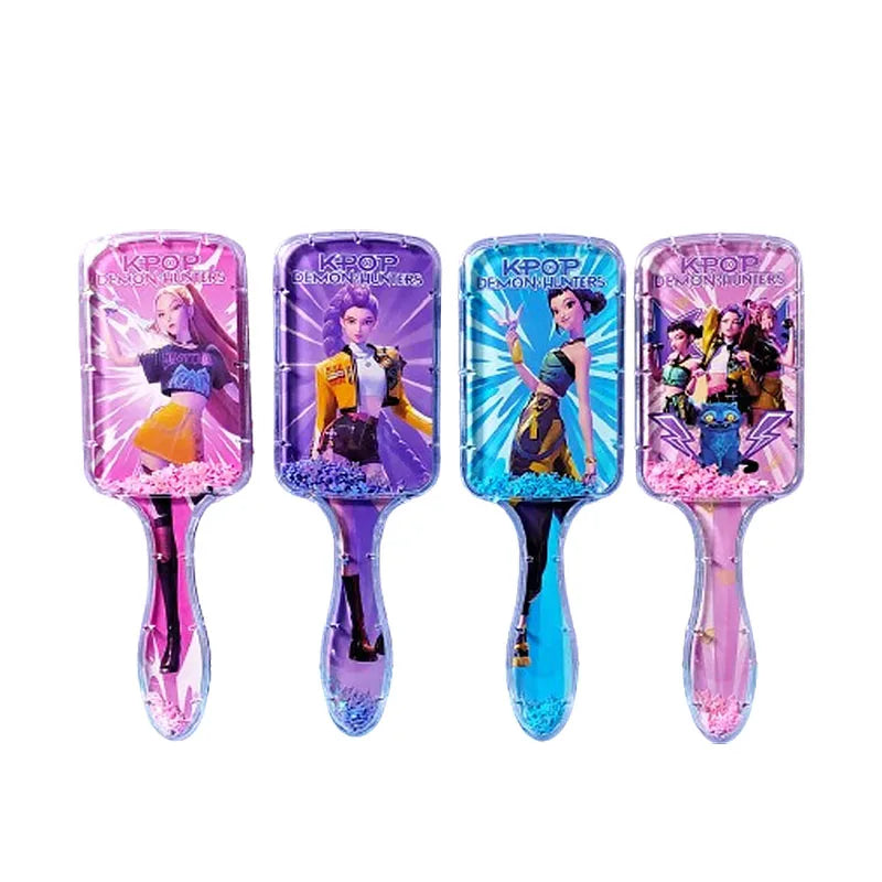 K-Demon Hunters Character Hair Brush Comb – Cute Massage Detangling Paddle Brush (Multiple Styles)