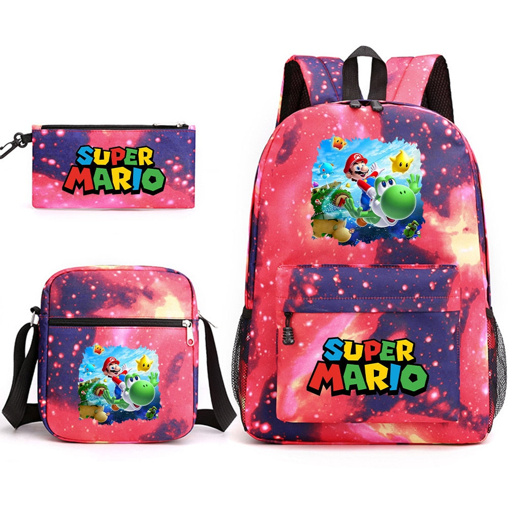 Super Mario - Backpack with Shoulder Bag and Pencil Case