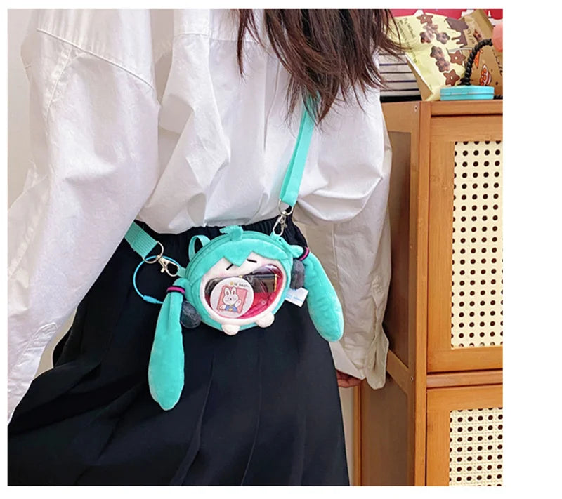 Hatsune Miku Plush Crossbody Bag – Cute Anime Shoulder Purse