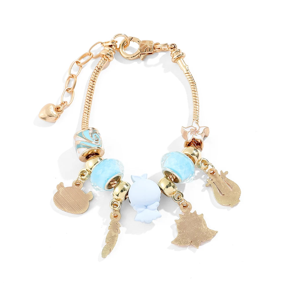 Anime Game Genshin Impact Charms Bracelets Vision Enamel Beads Pendant Bangles for Women Fashion Hand Chains Jewelry Accessories