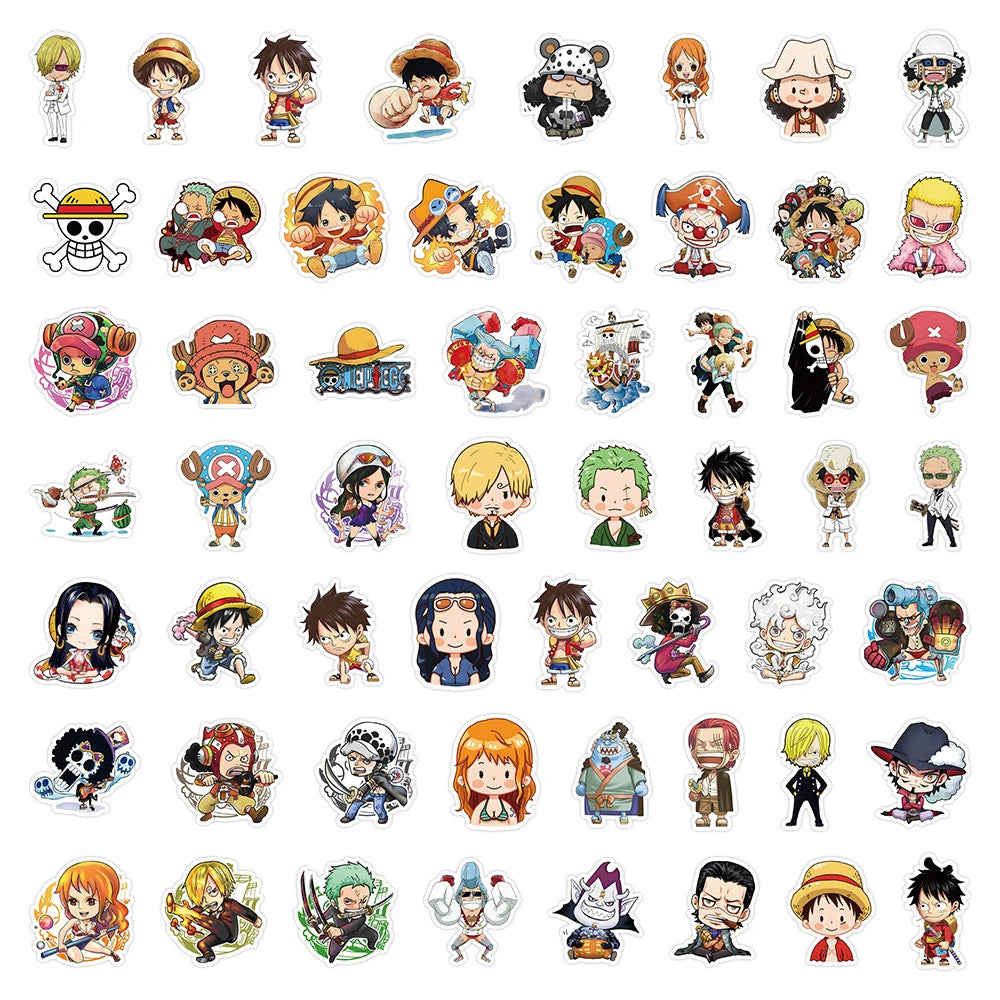One Piece Sticker Pack – 55pcs Waterproof Vinyl Decals
