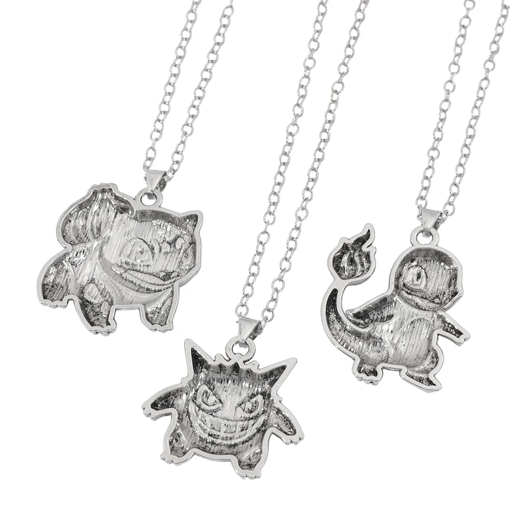 Pokemon Character Pendant Necklace – Charmander, Bulbasaur or Gengar – 60cm Chain