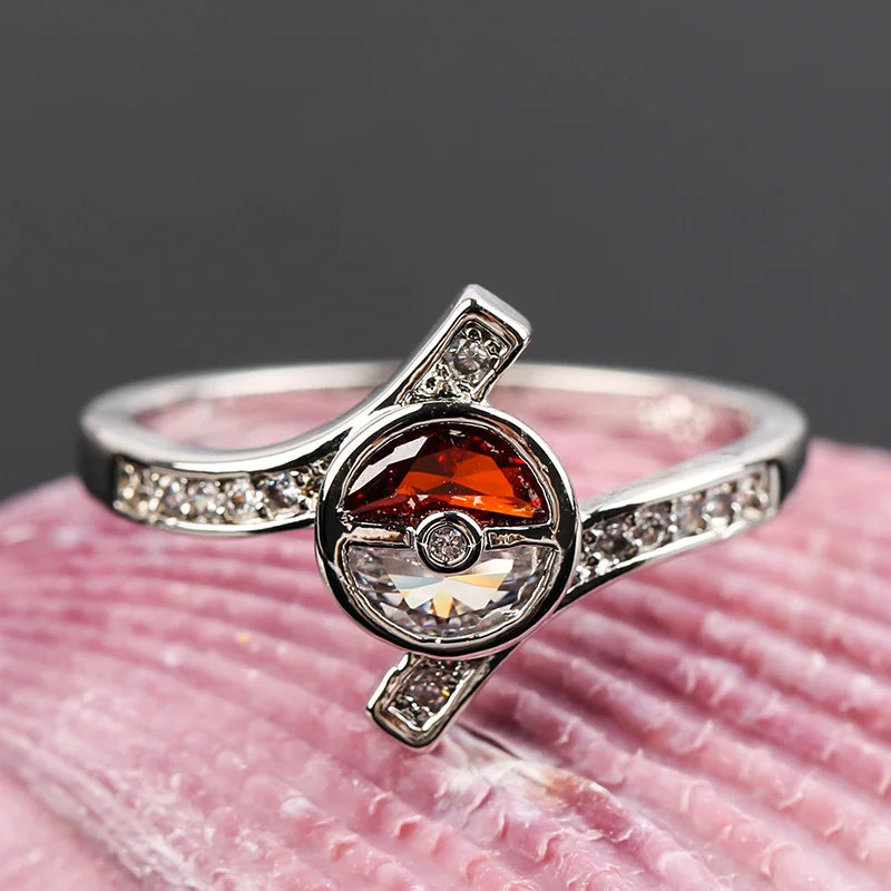 Poke Ball Inspired Ring – Multiple Sizes