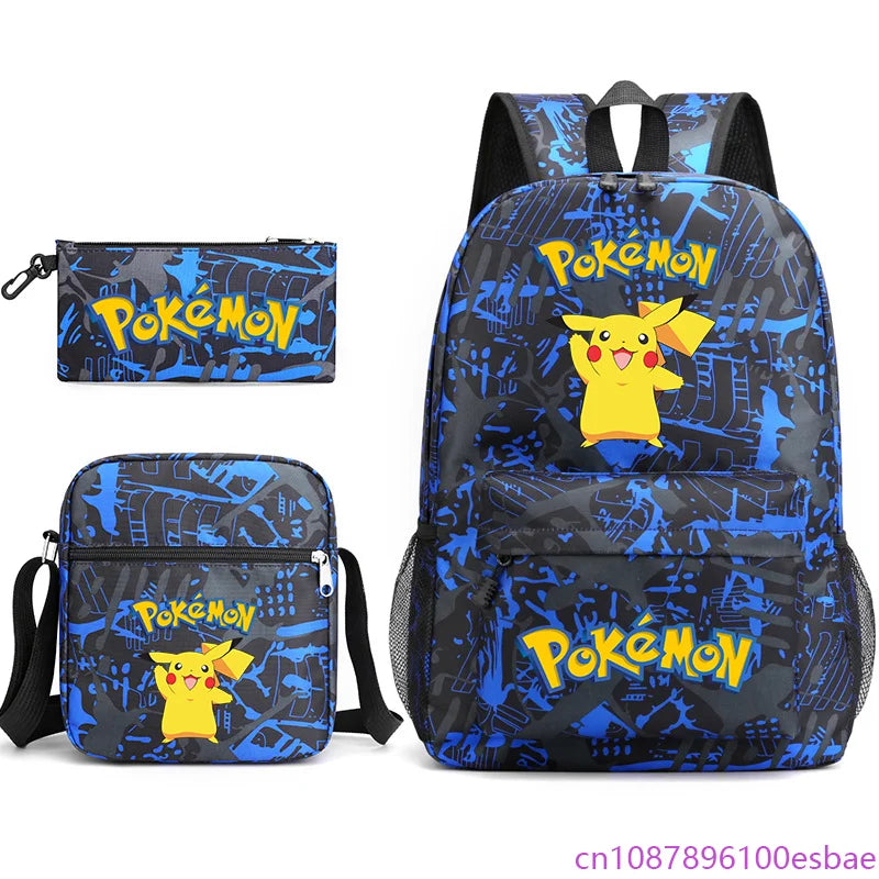 Pokémon 3-Piece Backpack Set – School, Travel & Everyday Bag Collection