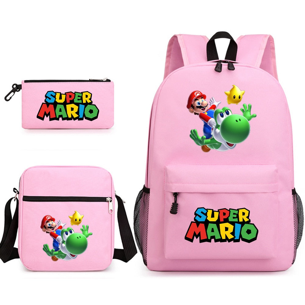 Super Mario - Backpack with Shoulder Bag and Pencil Case