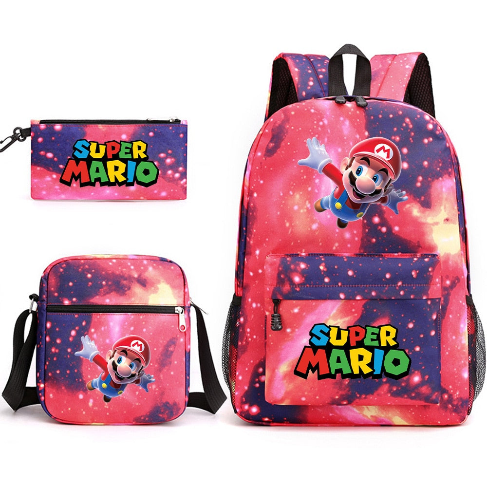 Super Mario - Backpack with Shoulder Bag and Pencil Case