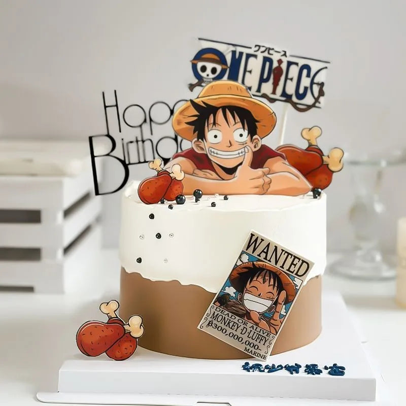 7pcs One Piece Luffy Cake Topper Set