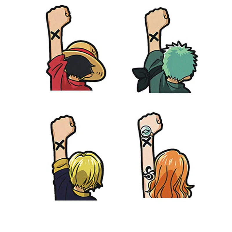 One Piece Crew Car Sticker – Straw Hat Pirates Rear Window Decal (38 × 8 cm)