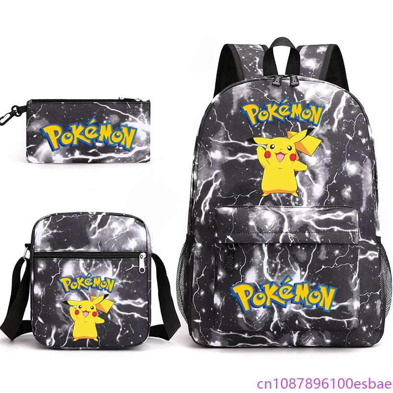 Pokémon 3-Piece Backpack Set – School, Travel & Everyday Bag Collection