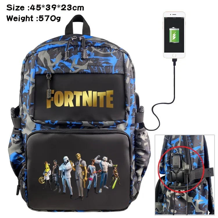 Fortnite Backpack – USB Charging Port – 45x39x23cm – Multiple Variants