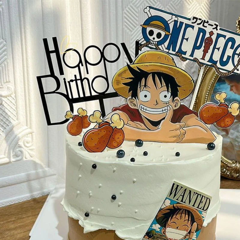 7pcs One Piece Luffy Cake Topper Set