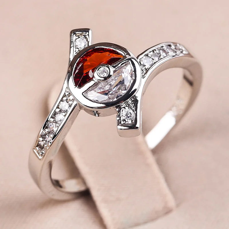 Poke Ball Inspired Ring – Multiple Sizes