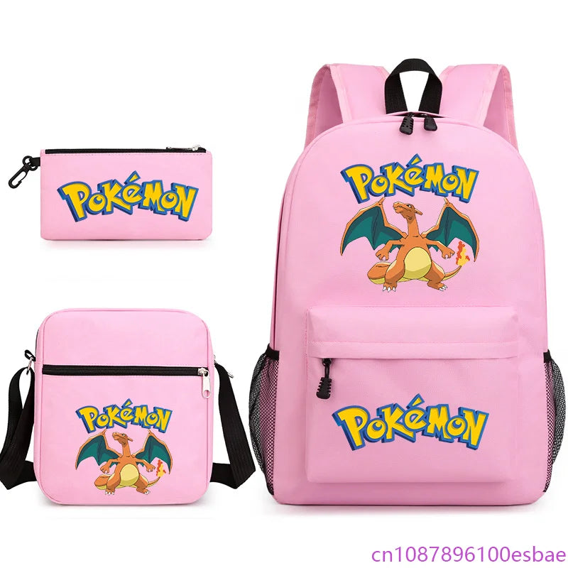 Pokémon 3-Piece Backpack Set – School, Travel & Everyday Bag Collection