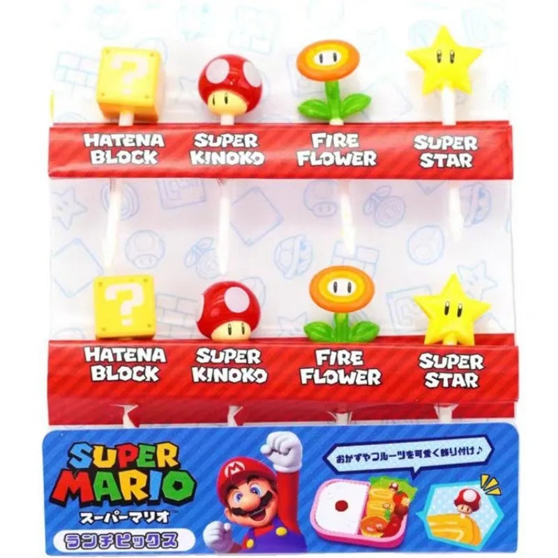 Super Mario Food Picks Set – 8-Piece Bento & Snack Decor Pack
