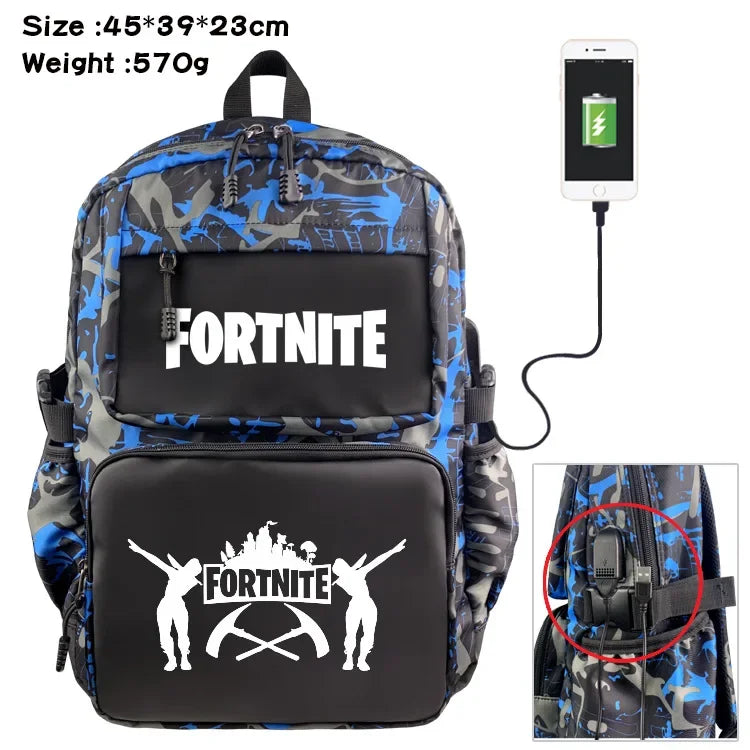 Fortnite Backpack – USB Charging Port – 45x39x23cm – Multiple Variants