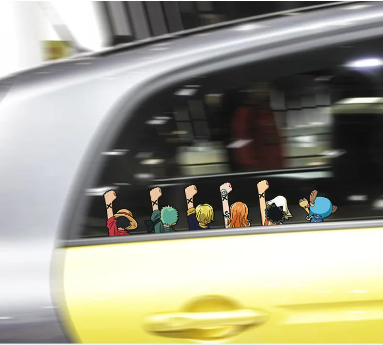 One Piece Crew Car Sticker – Straw Hat Pirates Rear Window Decal (38 × 8 cm)