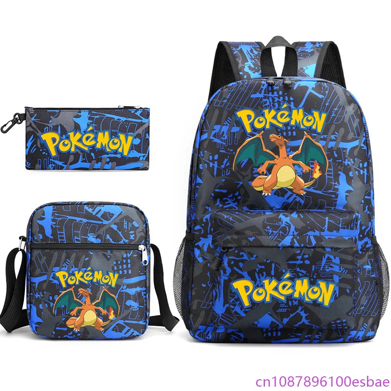 Pokémon 3-Piece Backpack Set – School, Travel & Everyday Bag Collection