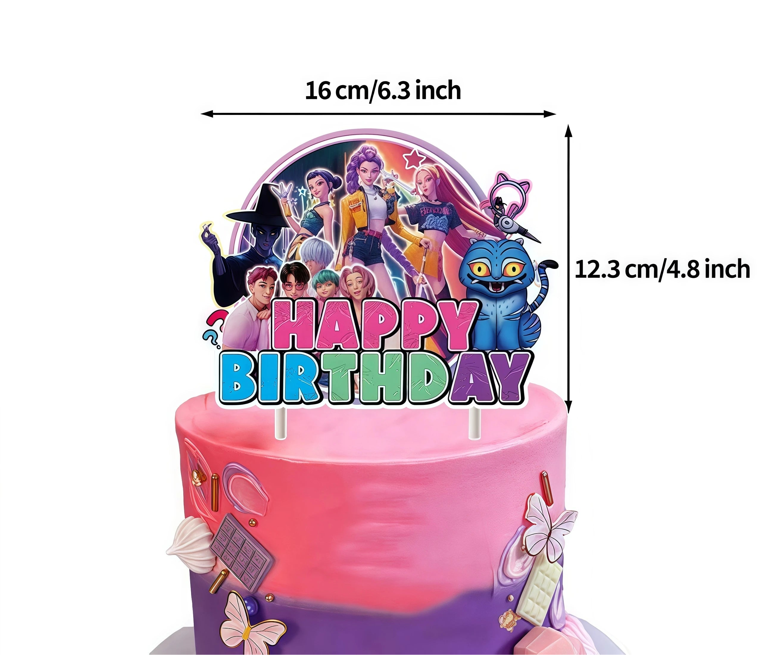 K-Pop Demon Hunters - Birthday Cake  & Cupcake Topper (Multiple Designs)