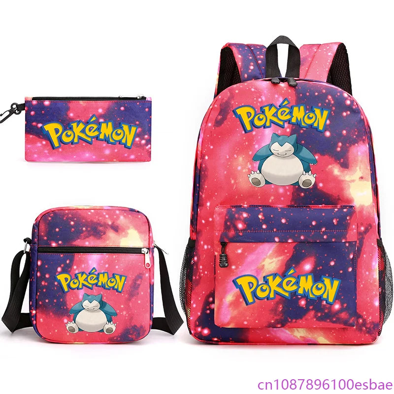 Pokémon 3-Piece Backpack Set – School, Travel & Everyday Bag Collection