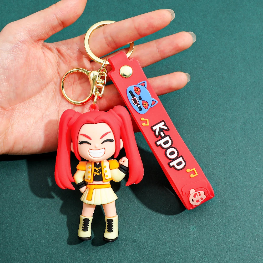 K-Pop Style Character Keychain with Strap – 4 Variants
