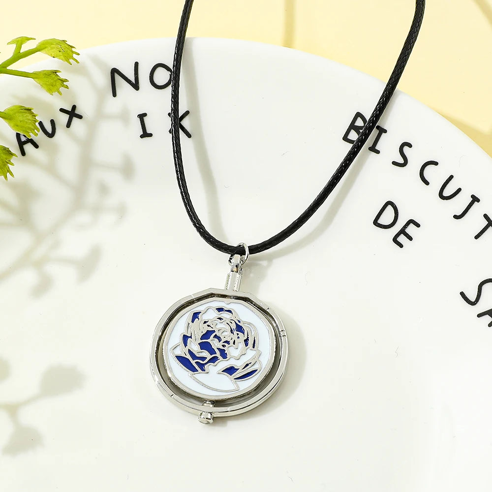 League Of Legends - Jinx Blue Rose Rotatable Necklace