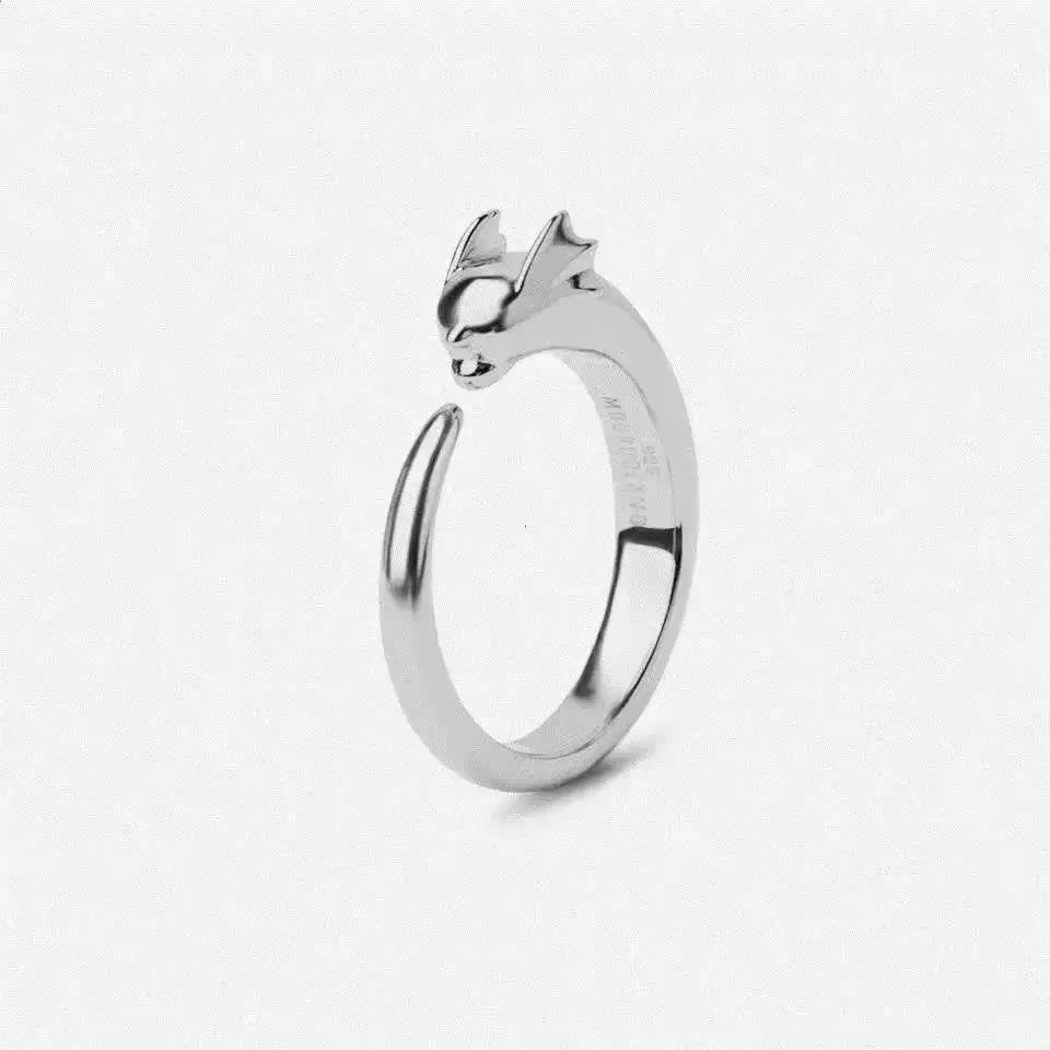 Dratini-Inspired S925 Silver Adjustable Ring