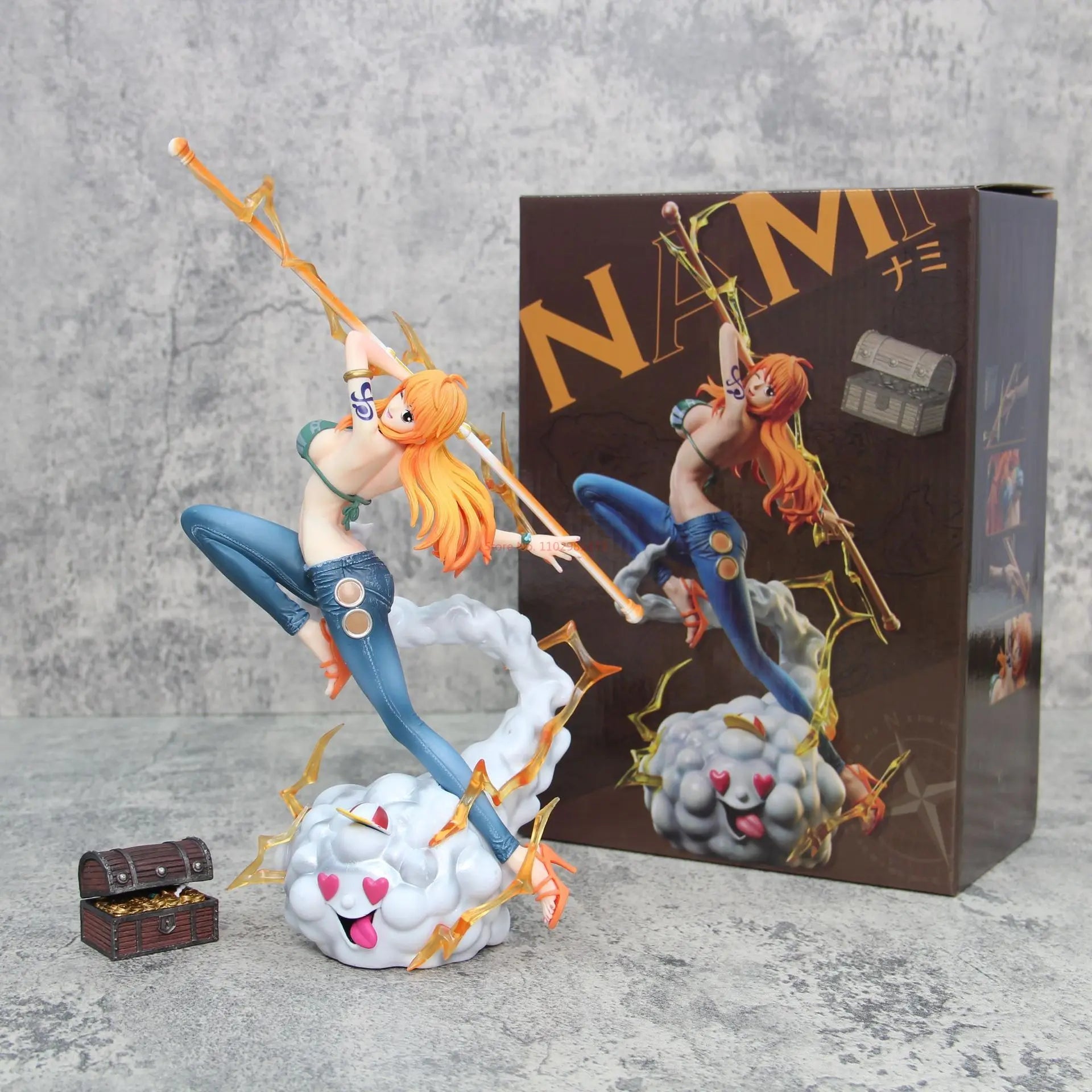 One Piece – Nami Action Figure with Zeus & Treasure Chest (32cm)