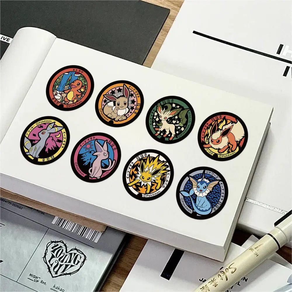 Pokémon Round Sticker Roll – 500pcs Waterproof PVC Stickers