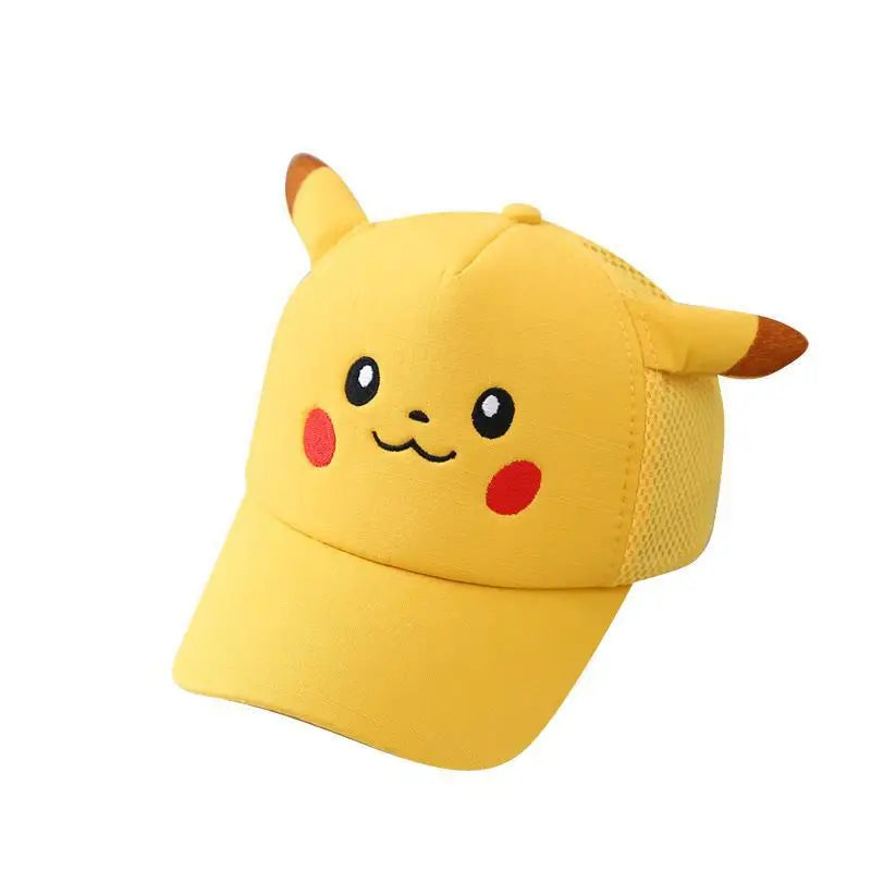 Kids Pikachu Hat – Yellow Mesh Baseball Cap (Ages 2–6)