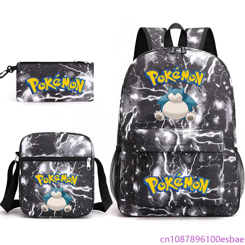 Pokémon 3-Piece Backpack Set – School, Travel & Everyday Bag Collection