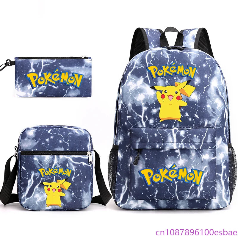 Pokémon 3-Piece Backpack Set – School, Travel & Everyday Bag Collection