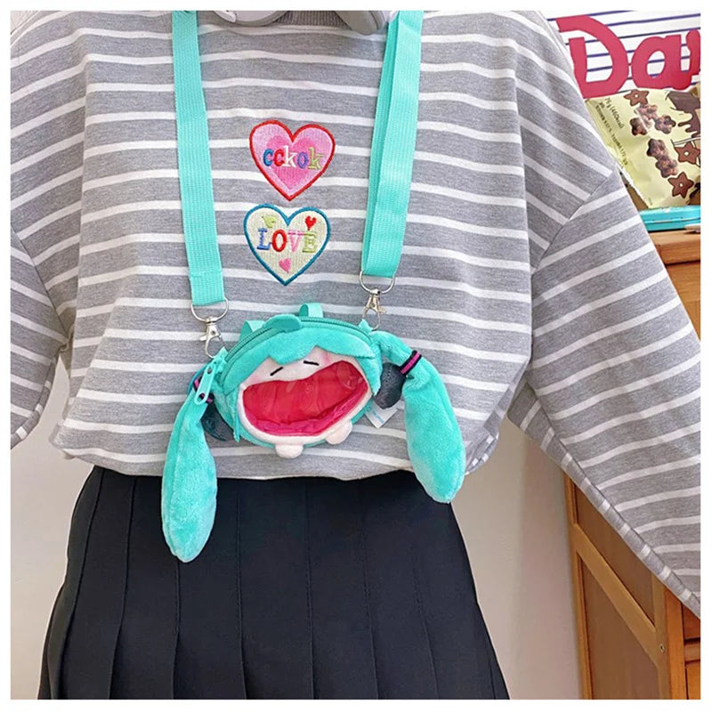 Hatsune Miku Plush Crossbody Bag – Cute Anime Shoulder Purse