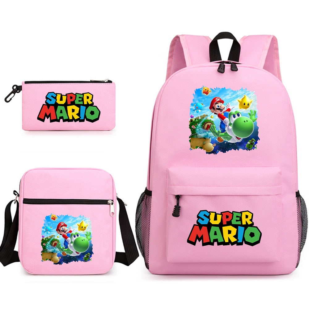 Super Mario - Backpack with Shoulder Bag and Pencil Case