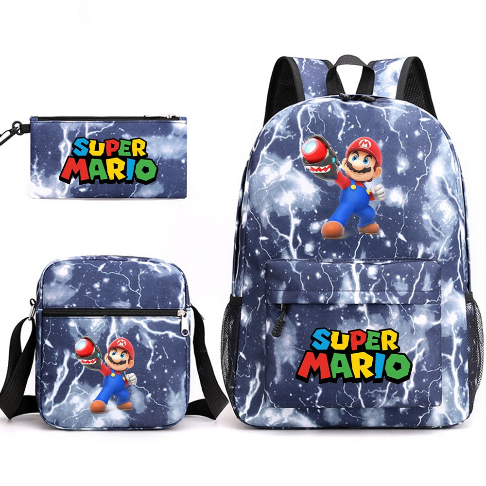 Super Mario - Backpack with Shoulder Bag and Pencil Case