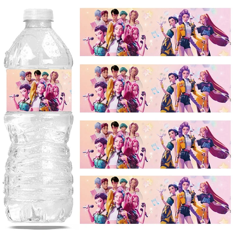 K-POP Demon Hunters Bottle Labels – 20pcs Party Sticker Set