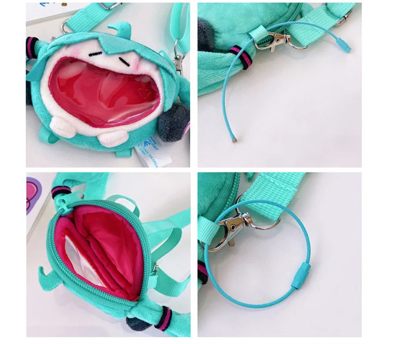 Hatsune Miku Plush Crossbody Bag – Cute Anime Shoulder Purse