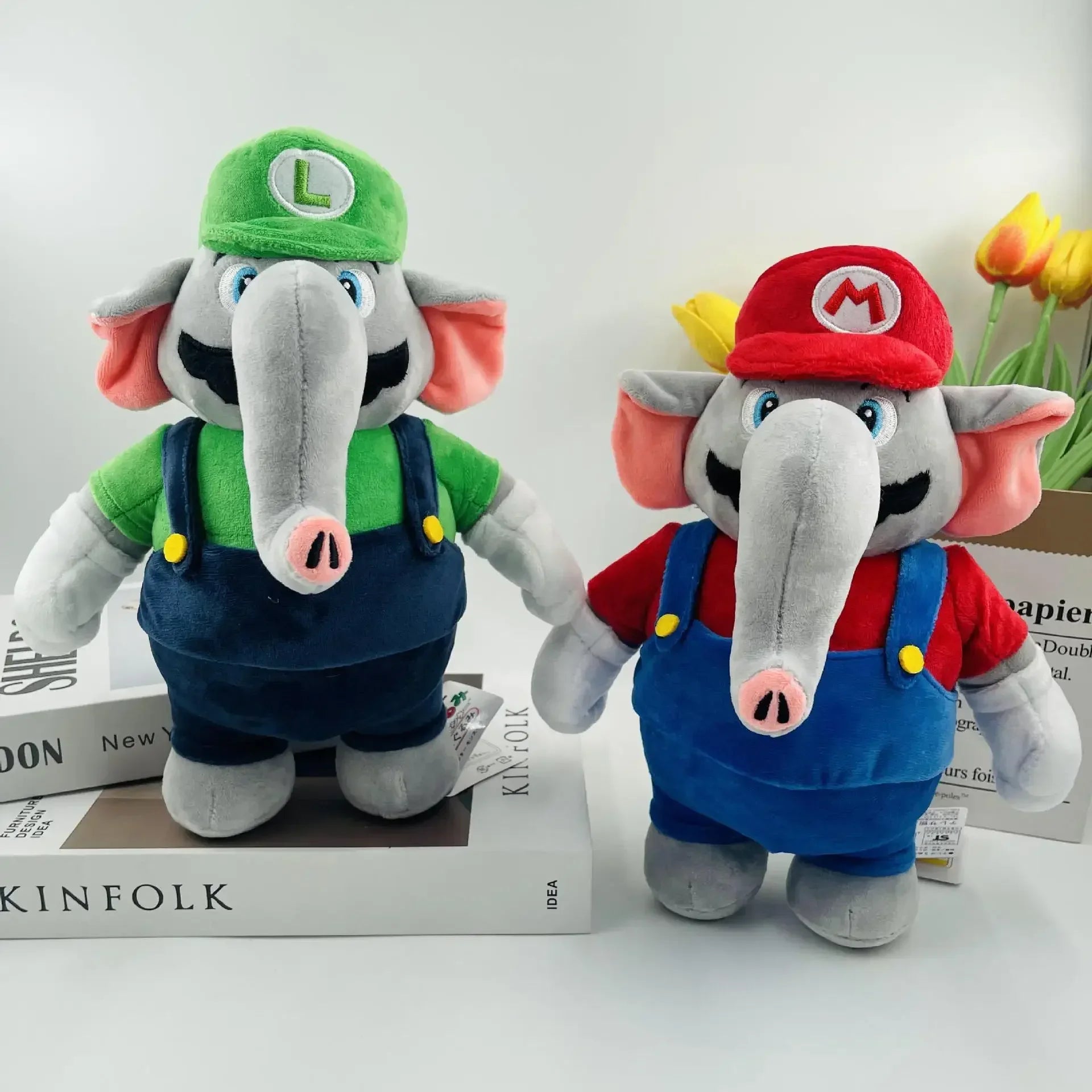 Super Mario & Luigi Elephant Plush Toys – 27cm Soft Collectible Figures