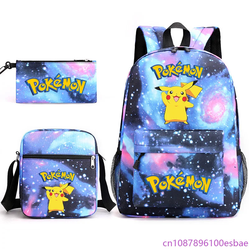 Pokémon 3-Piece Backpack Set – School, Travel & Everyday Bag Collection