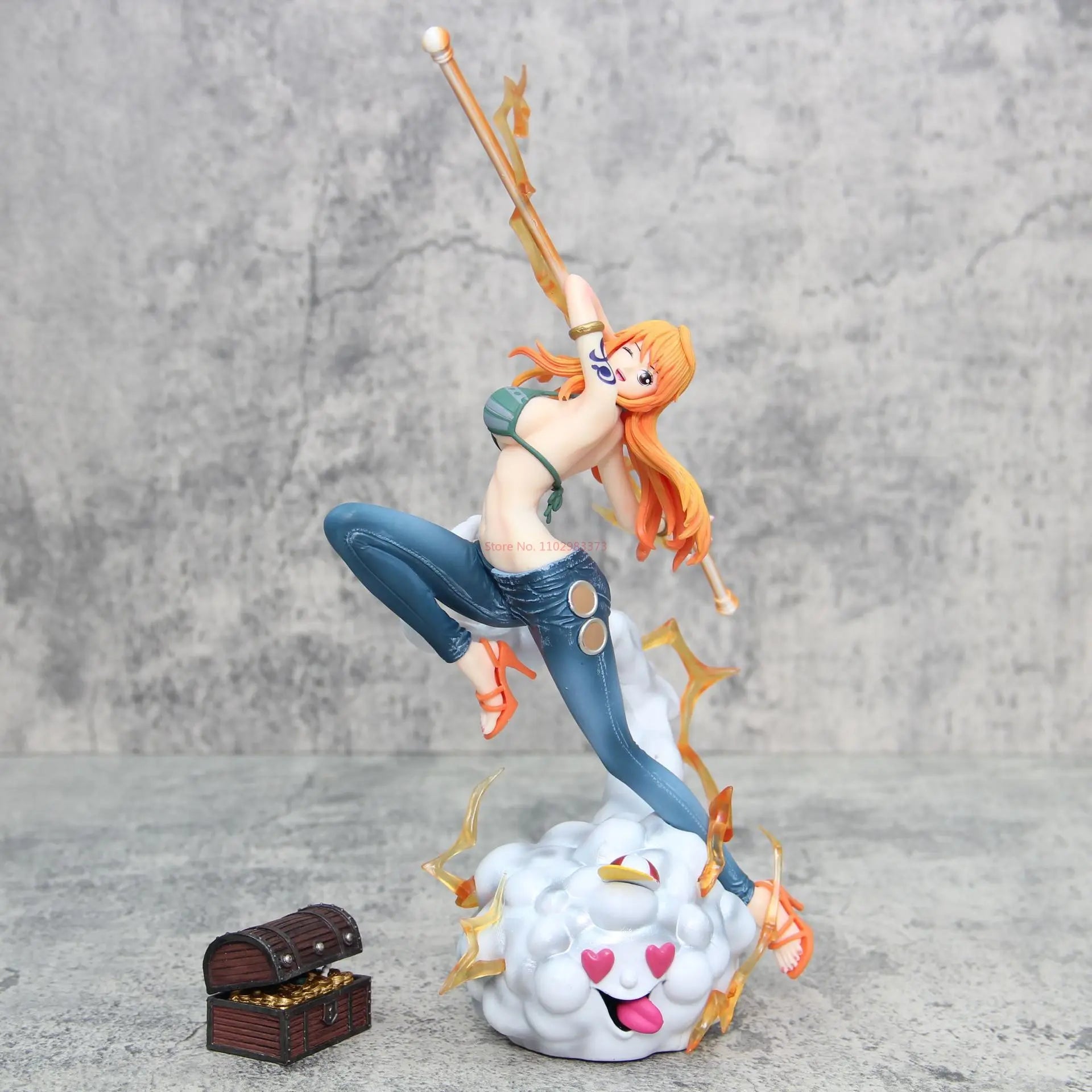 One Piece – Nami Action Figure with Zeus & Treasure Chest (32cm)