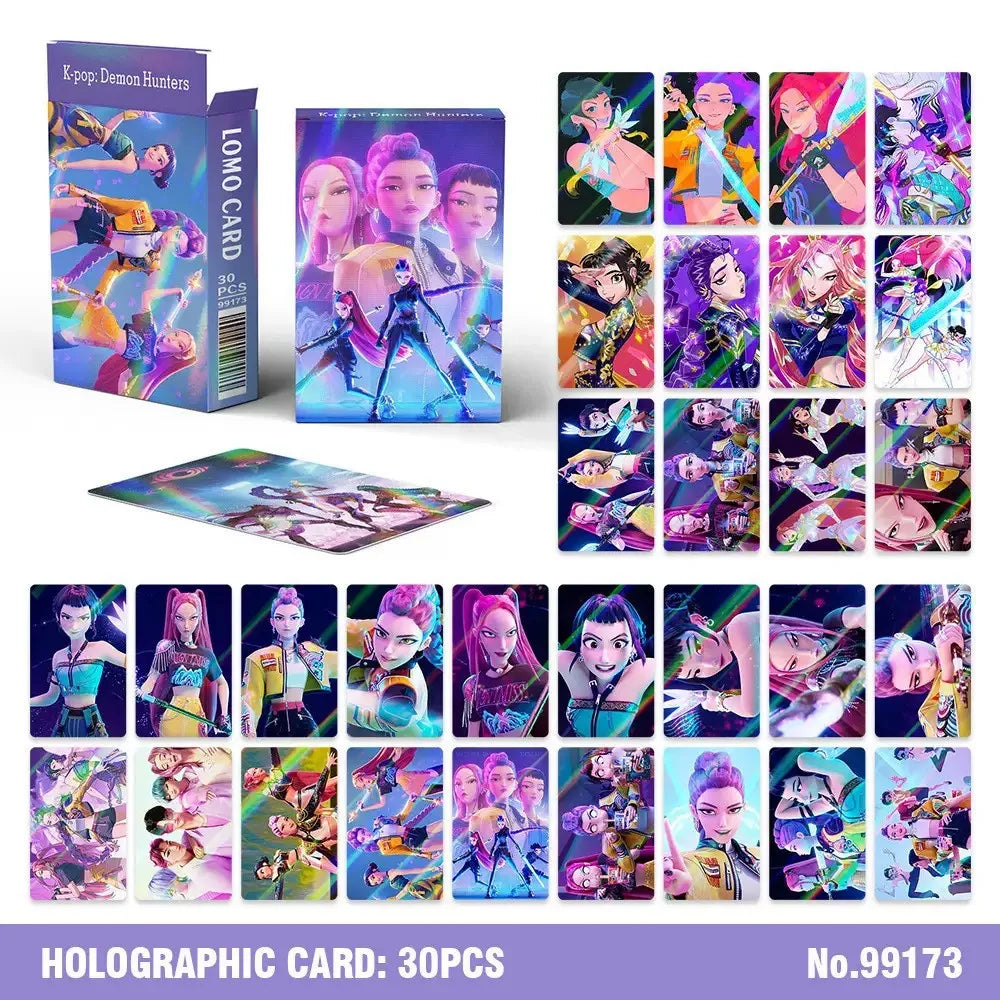 K-POP Demon Hunters Lomo Card Set – 30 Holographic Cards