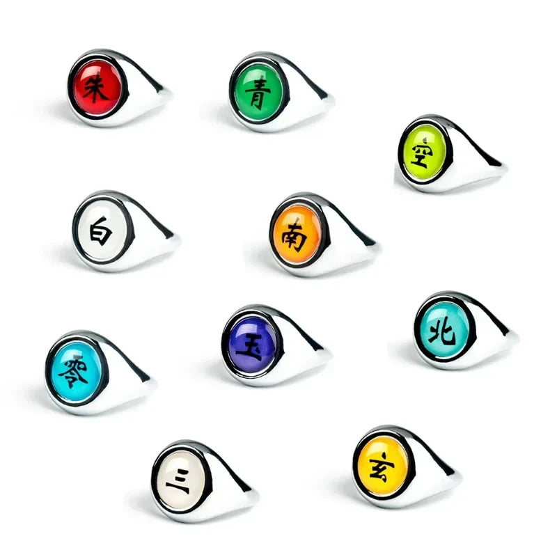 10pcs Naruto Akatsuki Rings Anime Itachi Figure Cosplay Action Accessory Jewerly Cool Boys Children Kids Toys Gifts