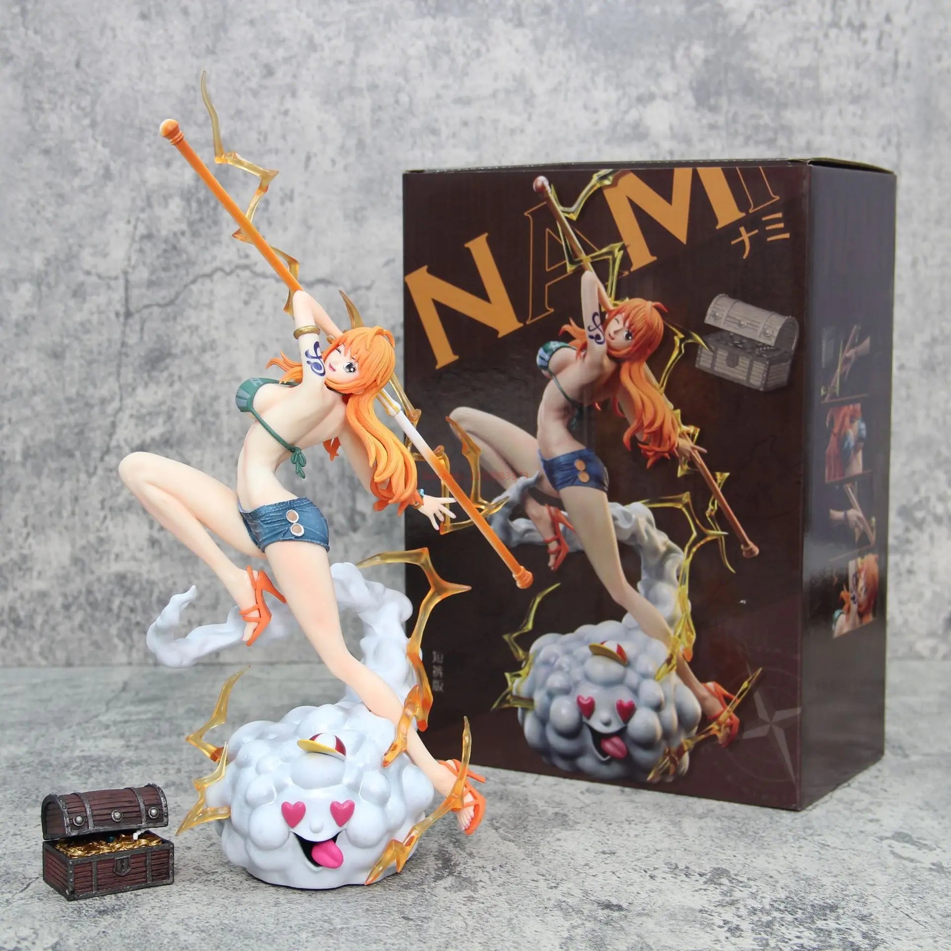 One Piece – Nami Action Figure with Zeus & Treasure Chest (32cm)