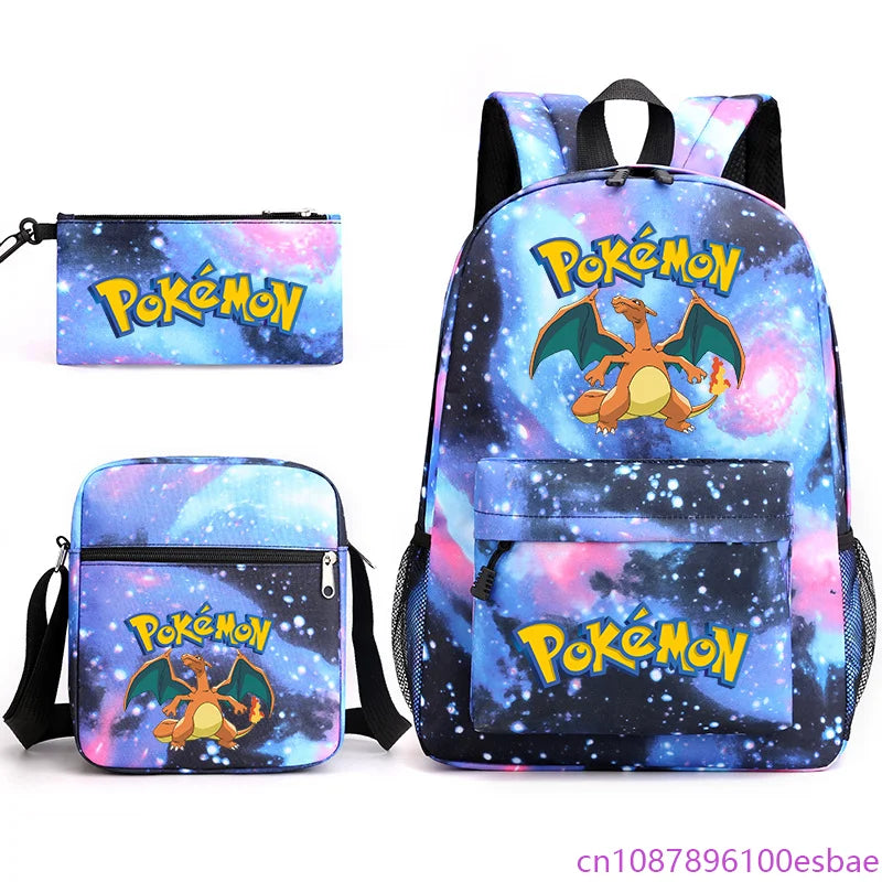 Pokémon 3-Piece Backpack Set – School, Travel & Everyday Bag Collection
