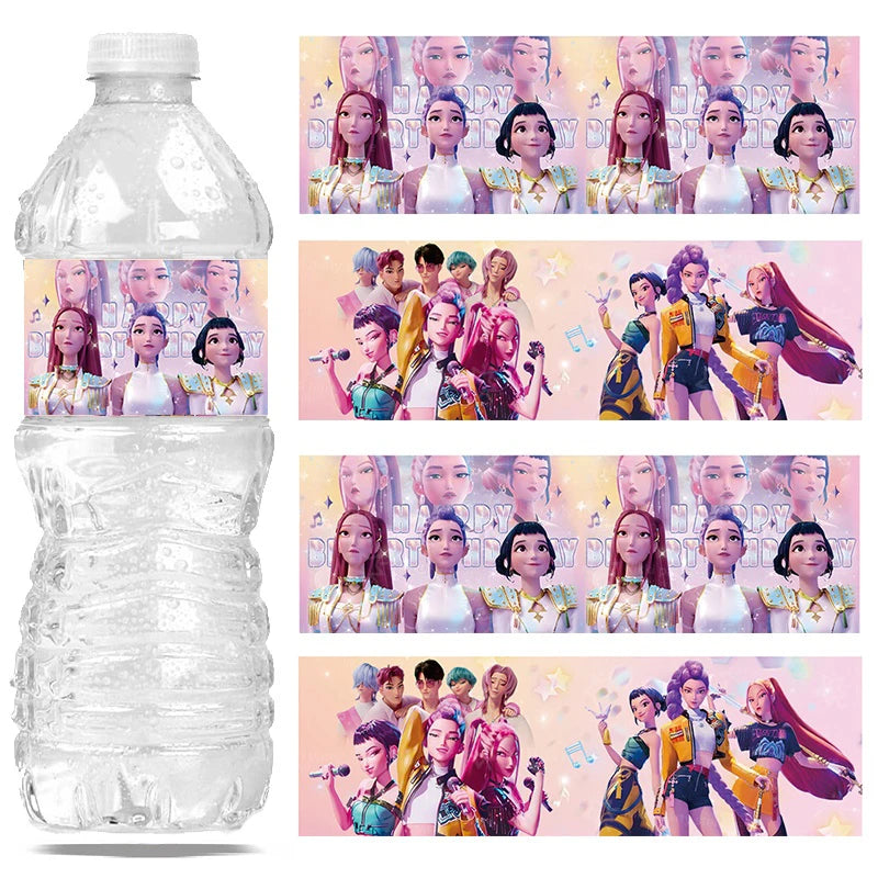 K-POP Demon Hunters Bottle Labels – 20pcs Party Sticker Set
