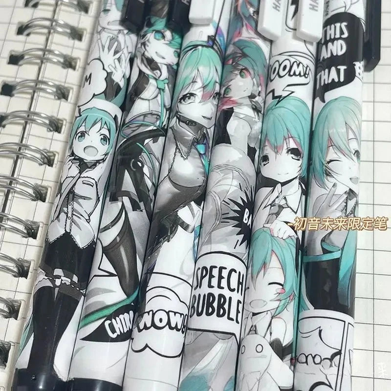 Hatsune Miku 6-Piece Black Gel Pen Set