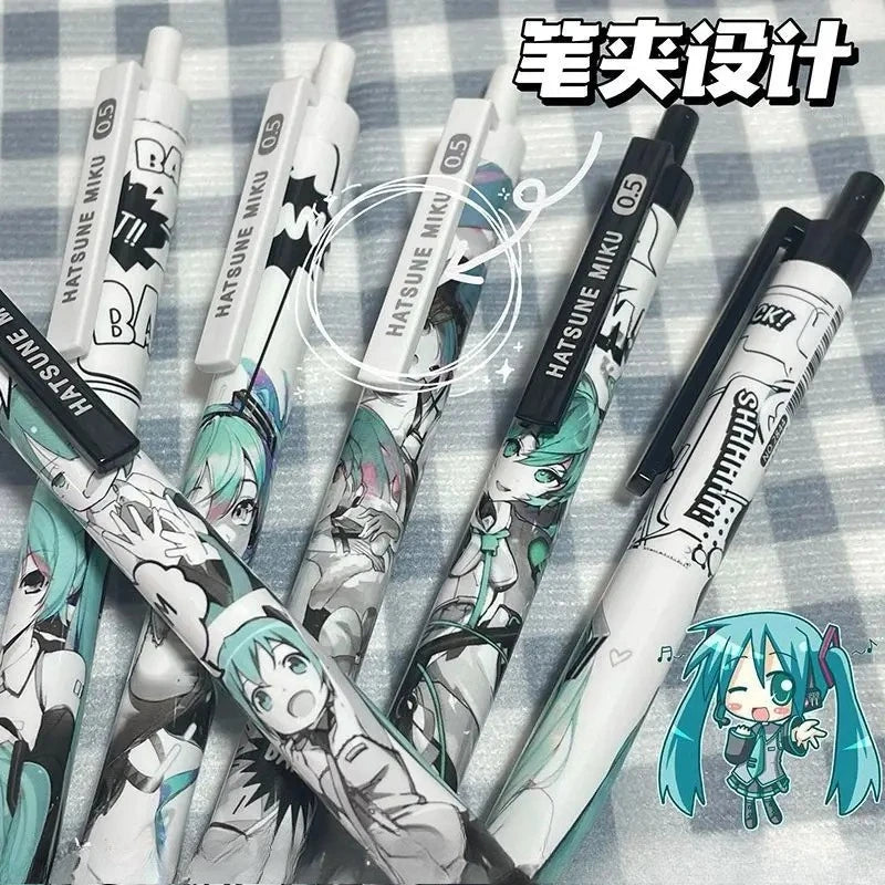Hatsune Miku 6-Piece Black Gel Pen Set