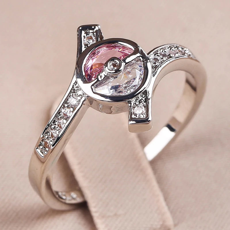 Poke Ball Inspired Ring – Multiple Sizes